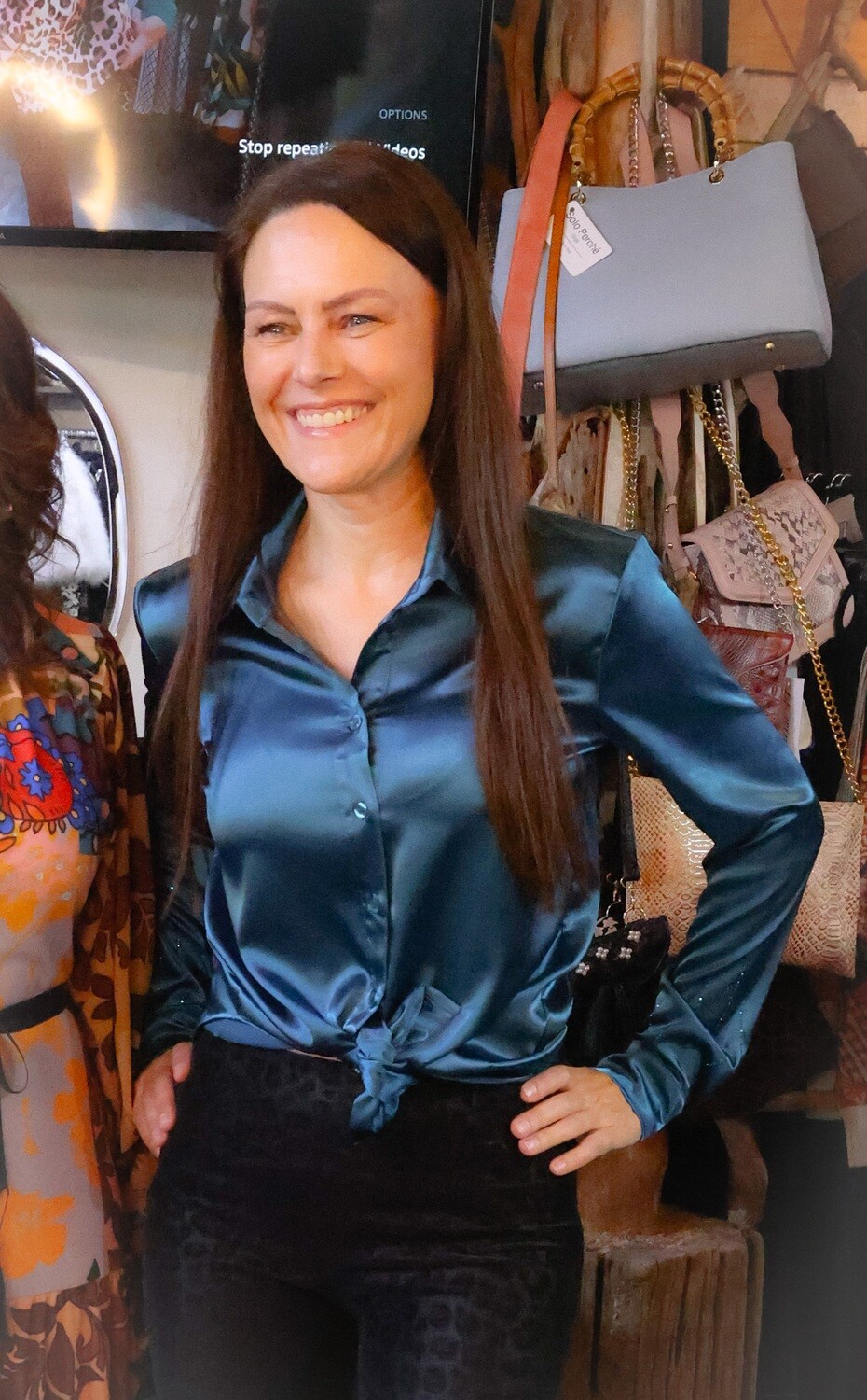 Frank Lyman Teal Silk Blouse