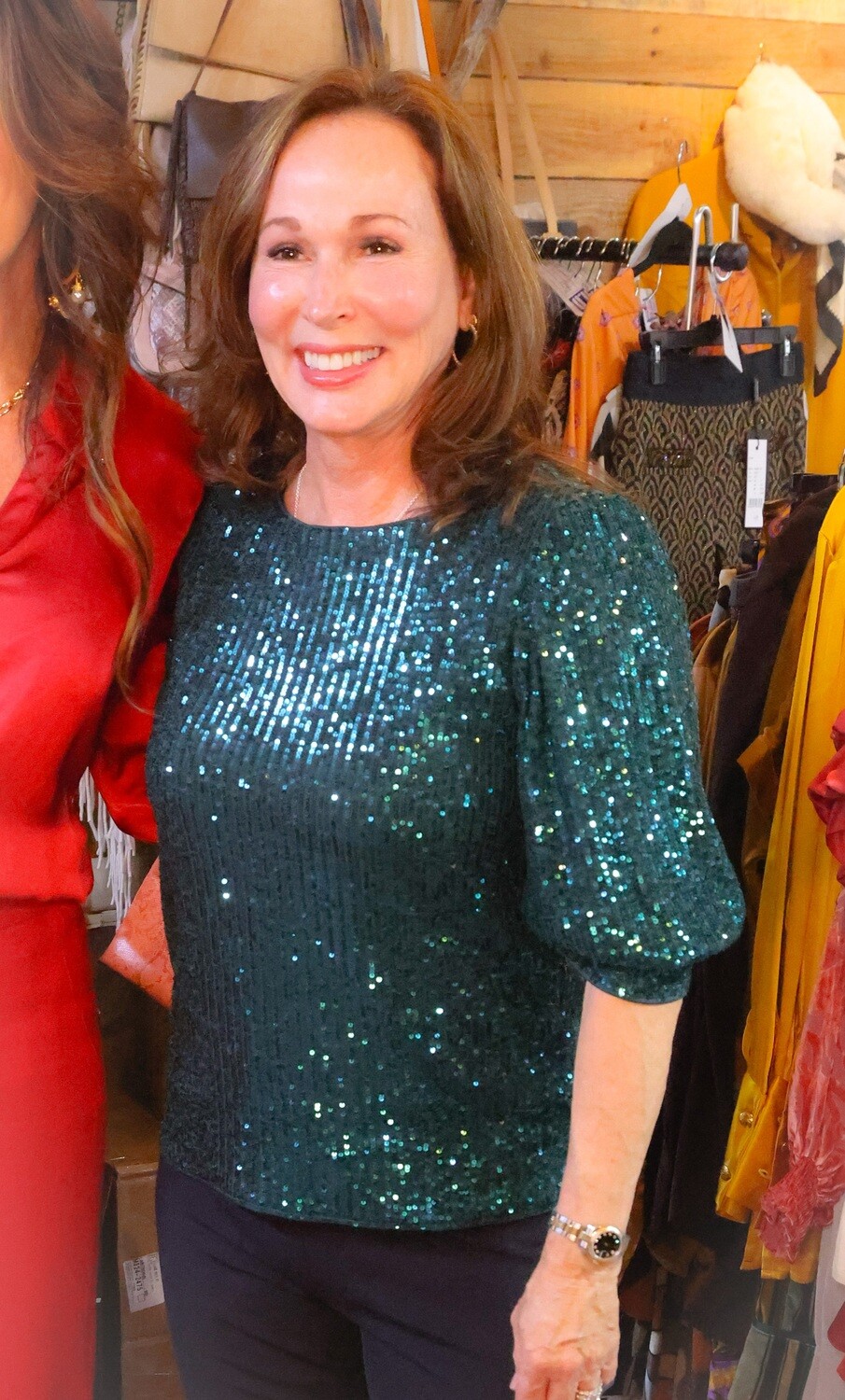 Frank Lyman Sequin Top - Emerald