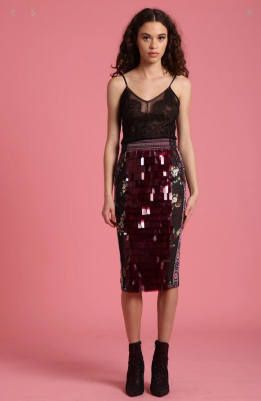 In Earnest Sequined Tile Skirt