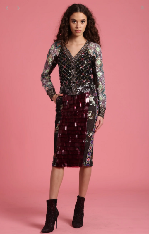 In Earnest Sequin Argyle Cardigan