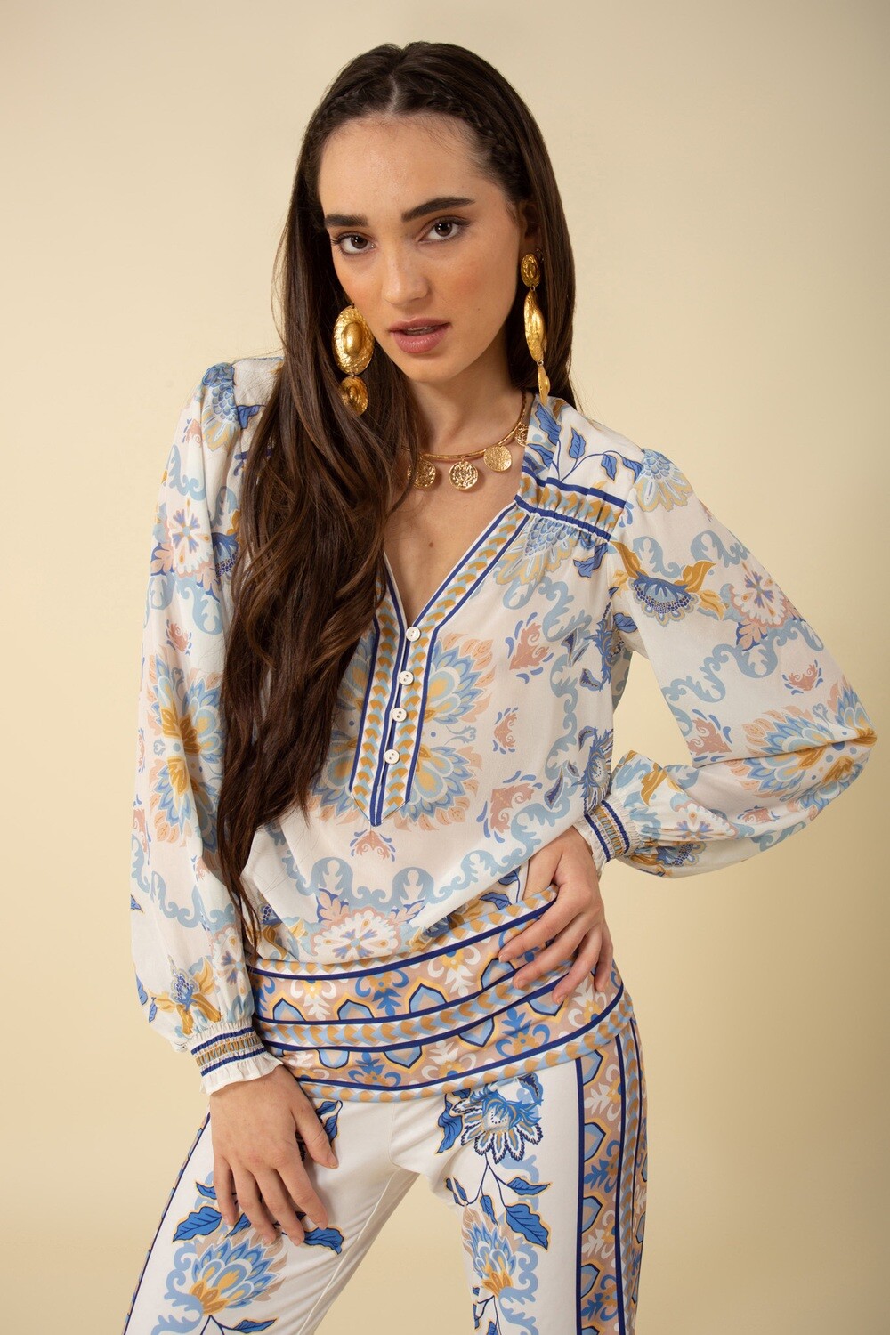 Hale Bob Leilani Silk Top 3YAE210A