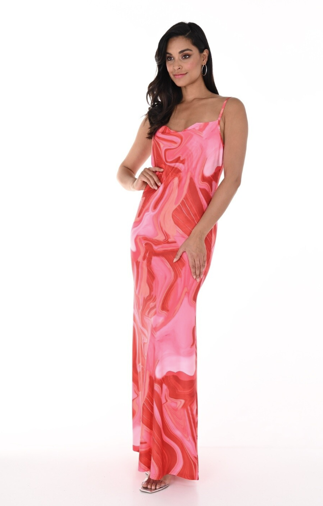 Frank Lyman Pink Swirls Maxi Dress 246223U