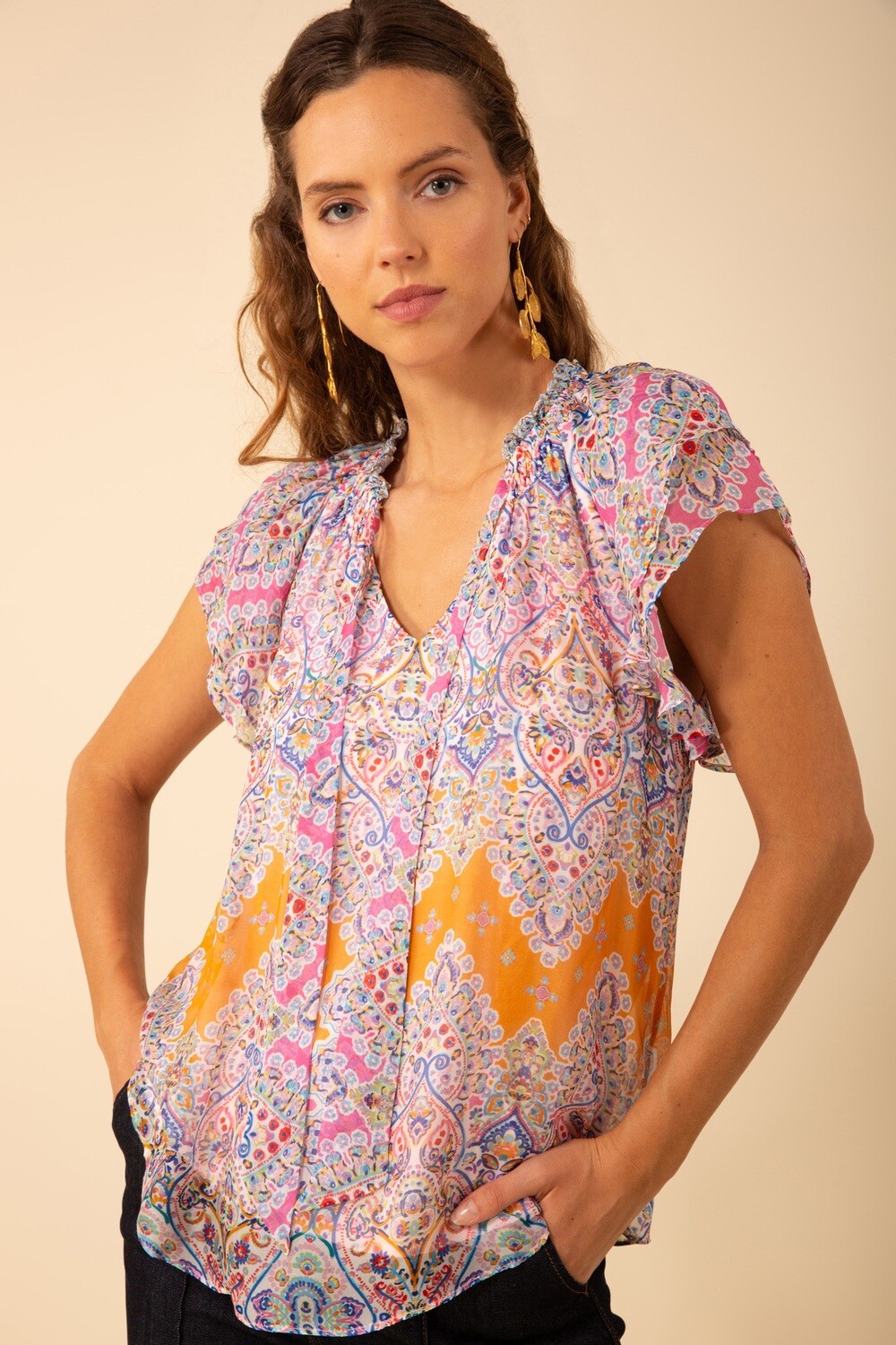 Hale Bob Julianna Chiffon Top 42RC230A