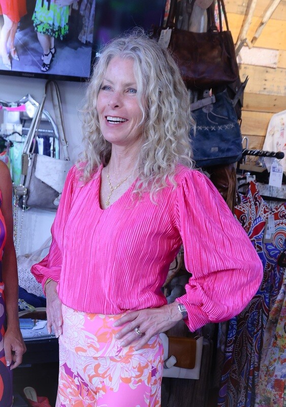Julian Chang Hot Pink Crinkle Blouse
