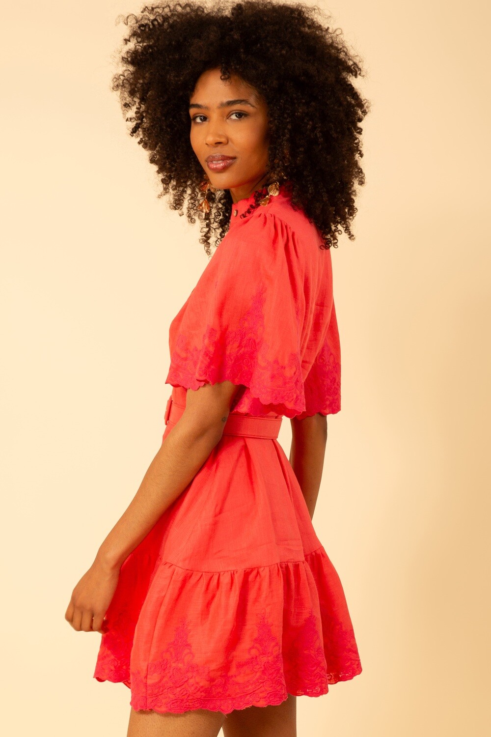 Hale Bob Haven Embroidered Linen Dress 43RG644A