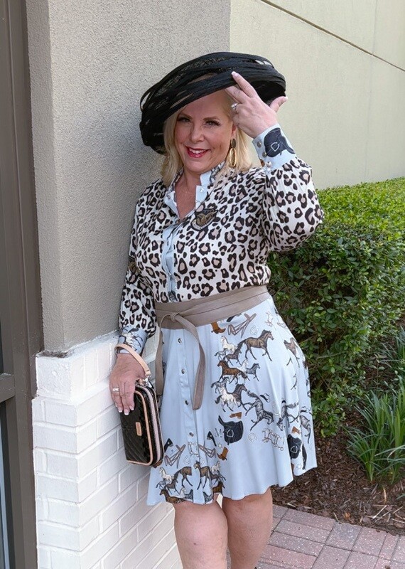 Mucho Gusto Louvain Leopard and Horses Dress Mucho Gusto Louvain Leopard and Horses Dress
