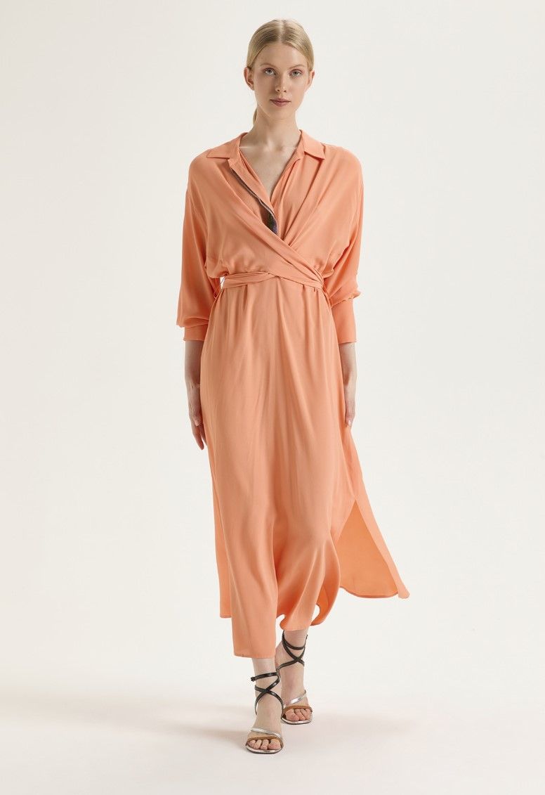 Maliparmi Fluid Crepe Dress - Orange