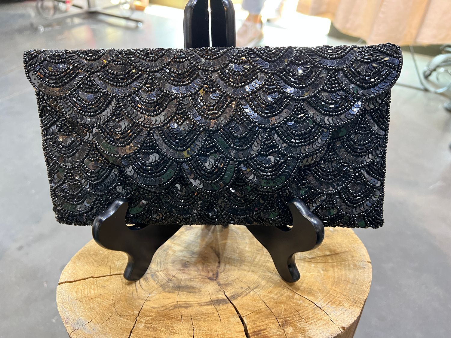 Ricki Designs Black Sequin Clutch