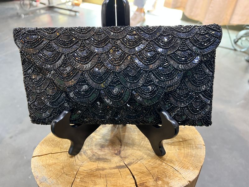 Ricki Designs Black Sequin Clutch