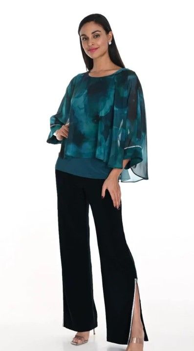 Frank Lyman Black Knit Pants with Rhinestones 249016
