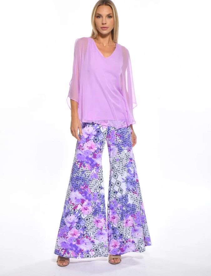 Julian Chang Lola Pant - Lavendar Flowers