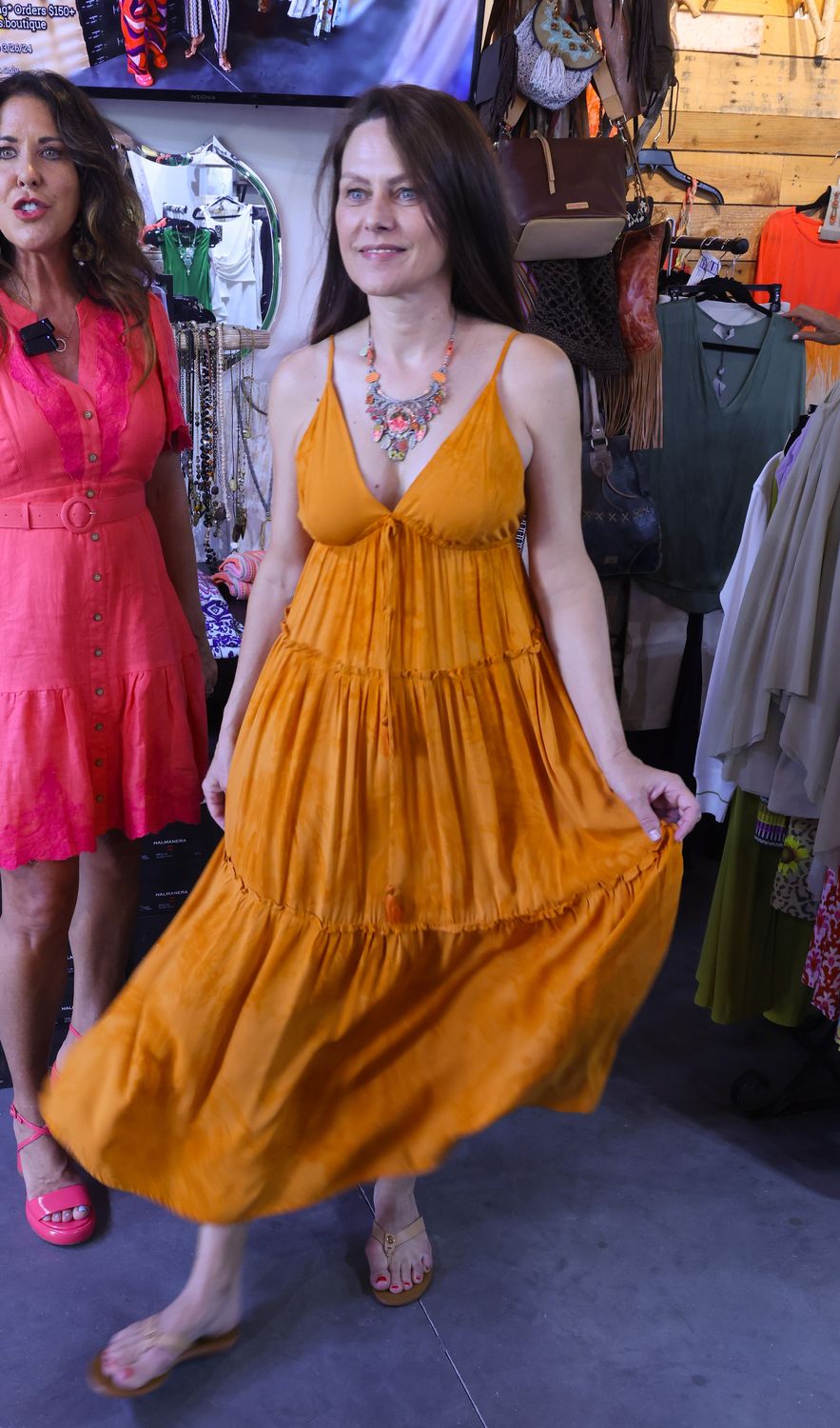 Khush Orange Baby Doll Maxi Dress