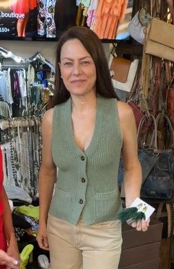 White and Warren Cotton Linen Ribbed Vest Tank Top