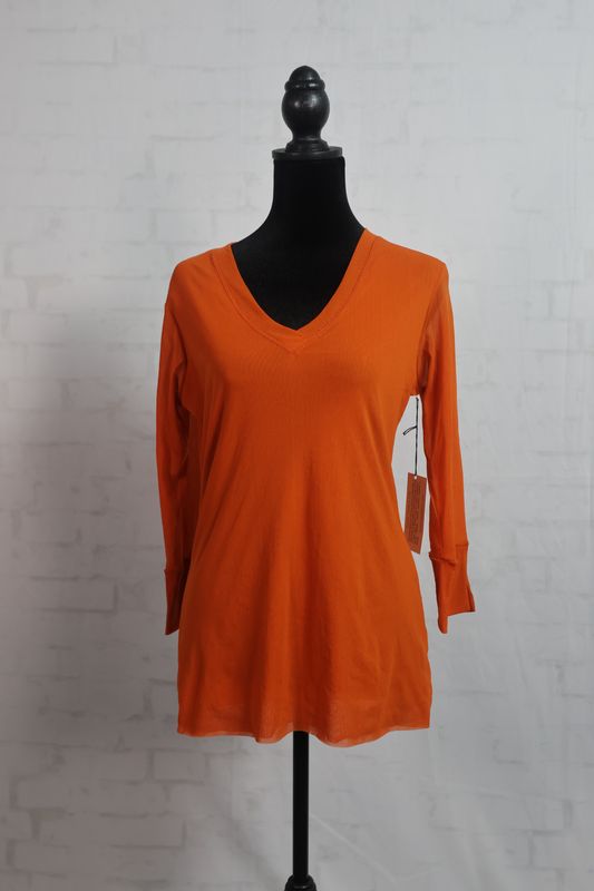 VNeck Orange Top by Petit Pois