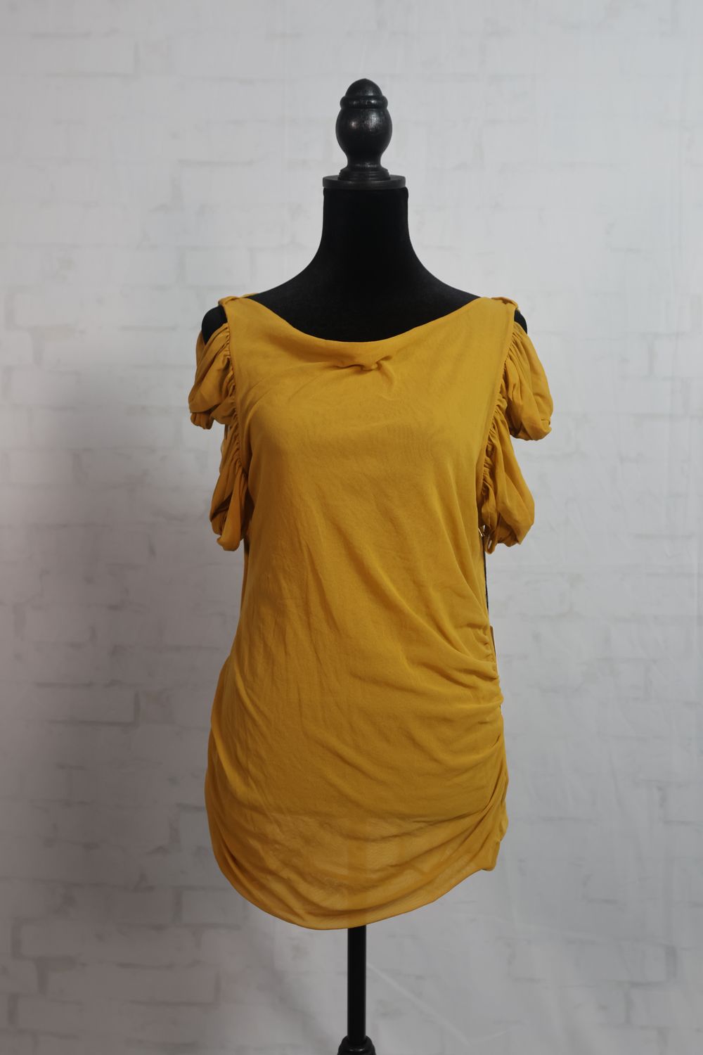 Petit Pois Cold Shoulder Top - Mustard