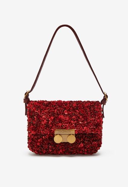 Maliparmi Small Tweed Paillettes Shoulder Bag