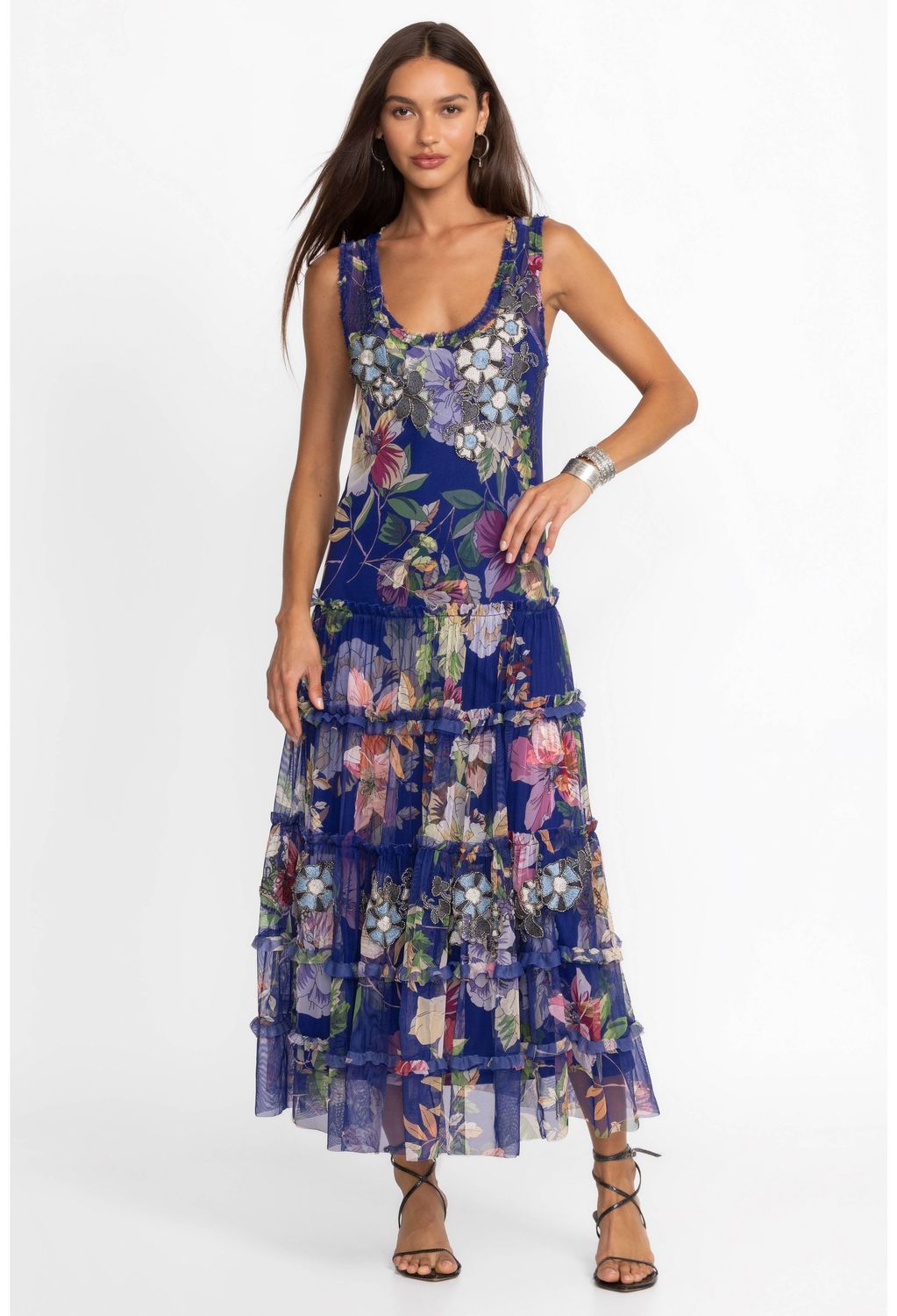 Johnny Was Mazzy Multi Ruffle Dress