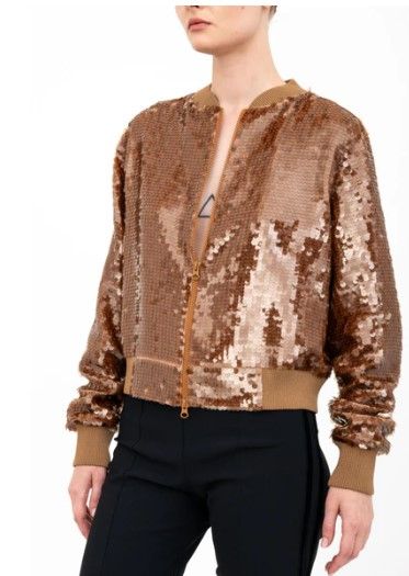 Elaine Kim Amarante Bronze Bomber Jacket
