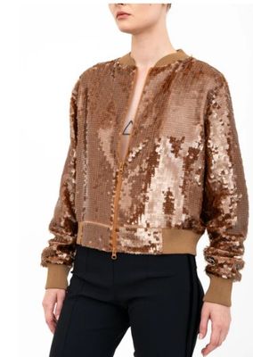 Elaine Kim Amarante Bronze Bomber Jacket