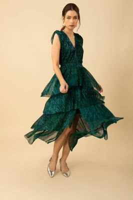 Hale Bob Adelina Dress - Emerald 48LG652A