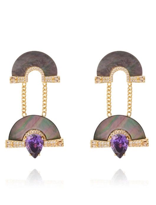 Cristina Sabatini Portia Earring Black MOP 38471