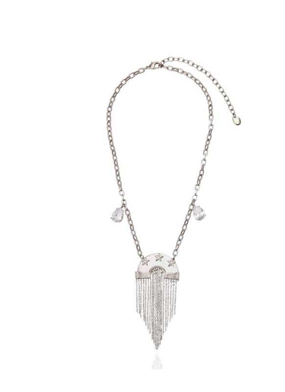 Cristina Sabatini Miranda Fringe Necklace White MOP