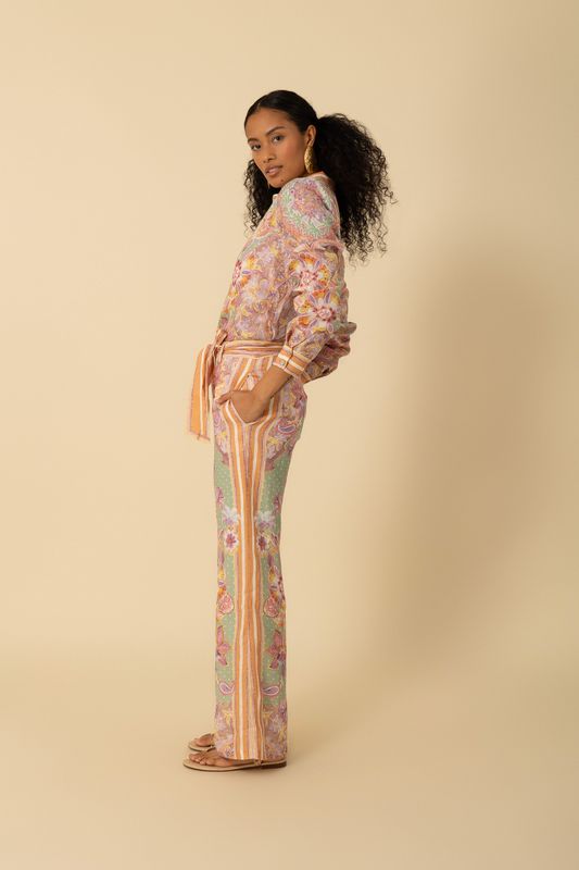 Hale Bob Fernanda Linen Pant 4ZCA510A Green Hale Bob Fernanda Linen Pant 4ZCA510A Green