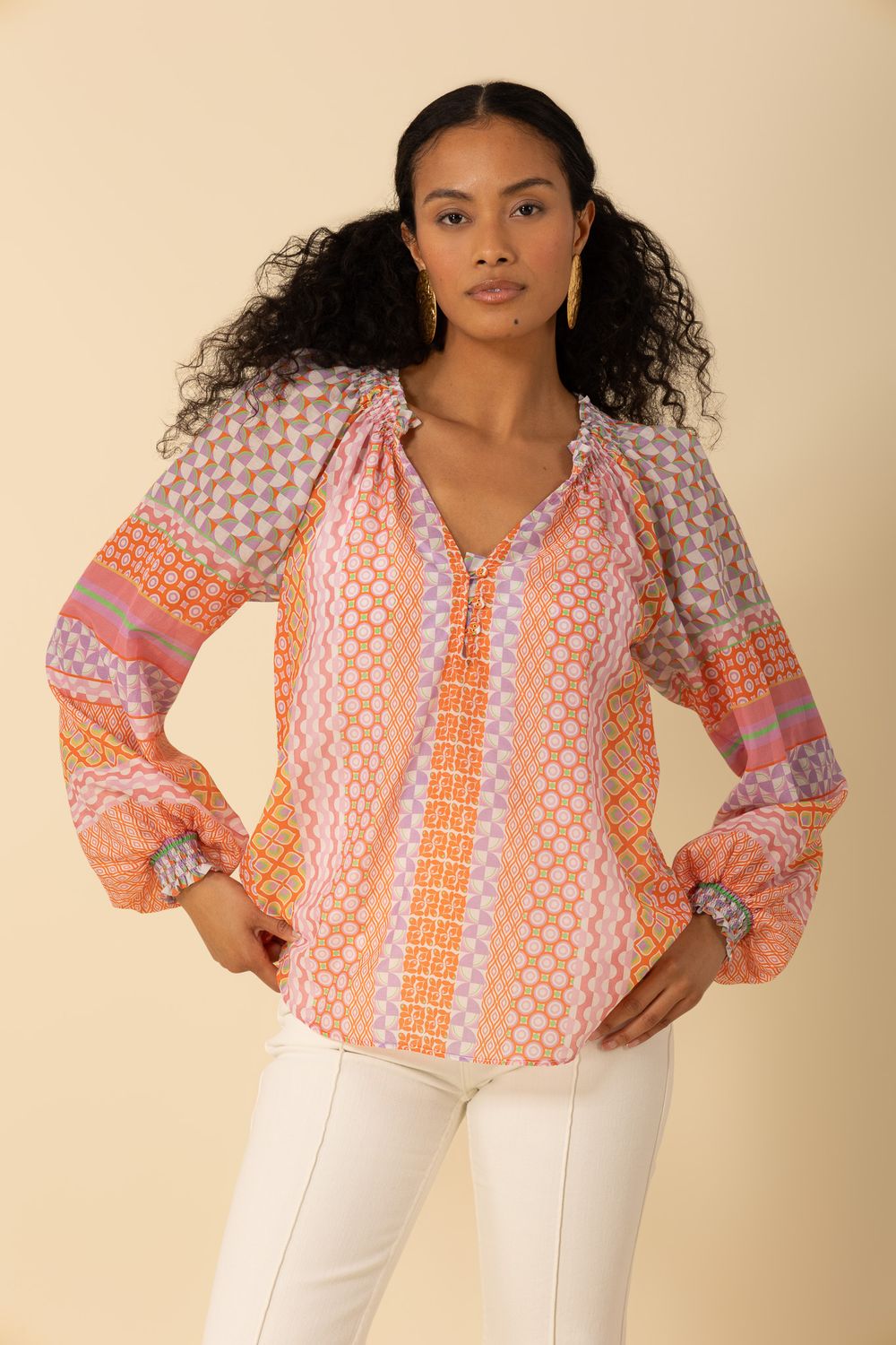 Hale Bob Megan Voile Top 4ZTN260A Orange