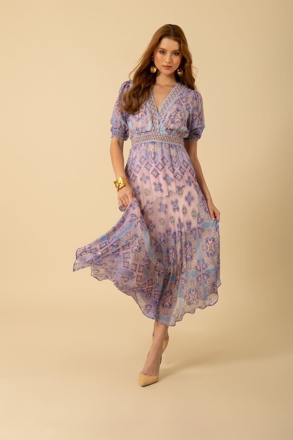 Hale Bob Malaya Chiffon Dress 51AY614A