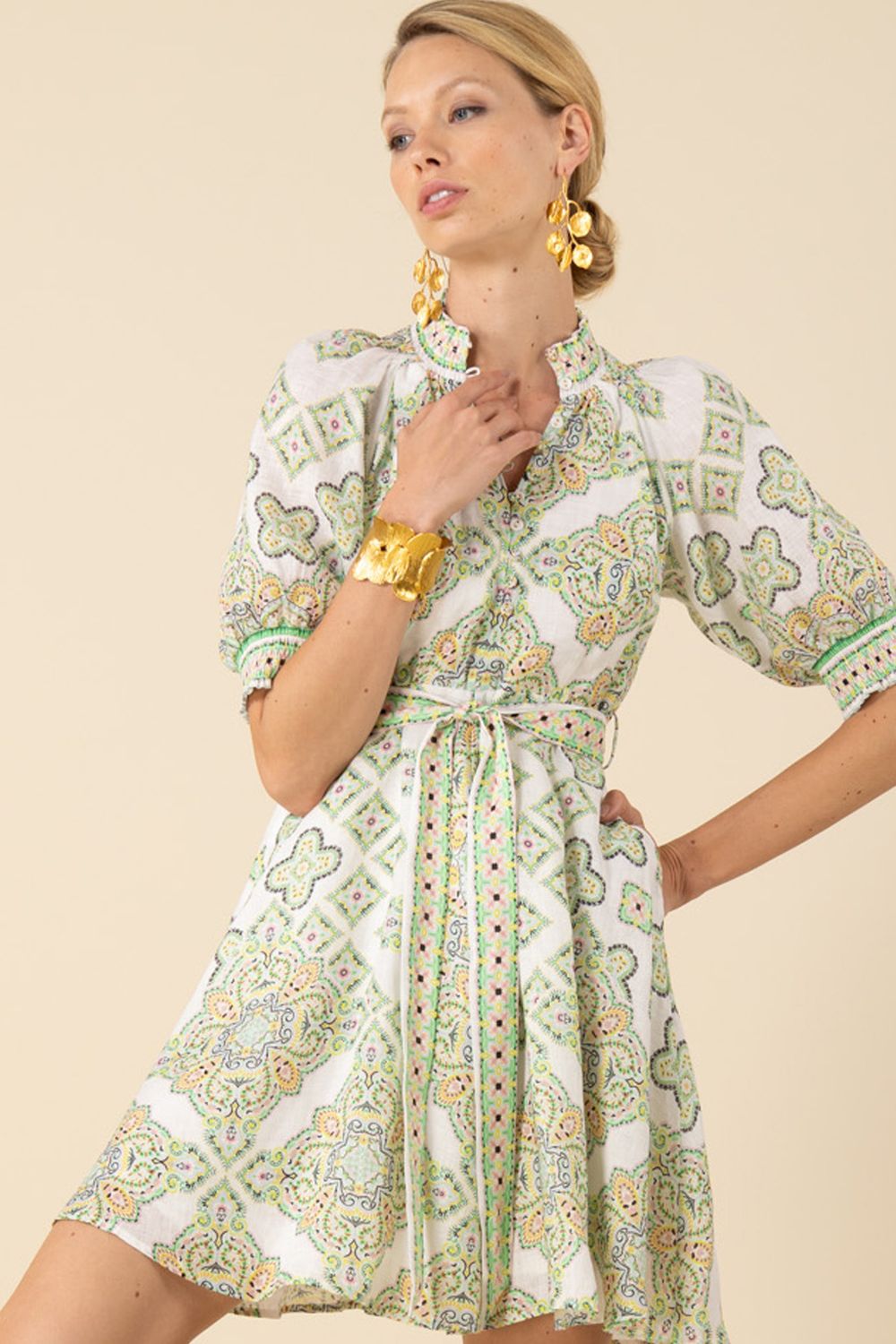 Hale Bob Naya Linen Dress 51AY616A