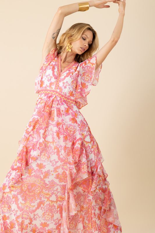Hale Bob Aleah Chiffon Dress 51FT644A