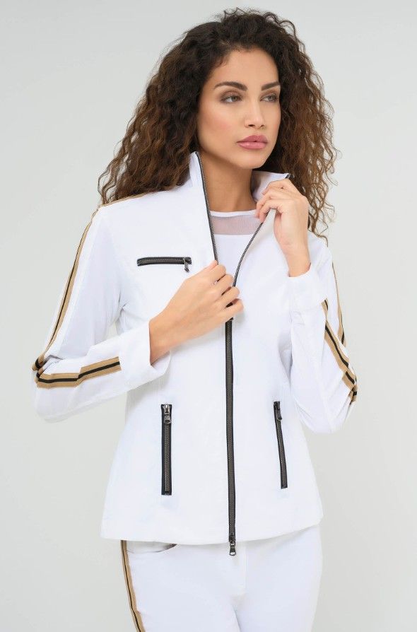 Justine Side-Stripe Racer Jacket