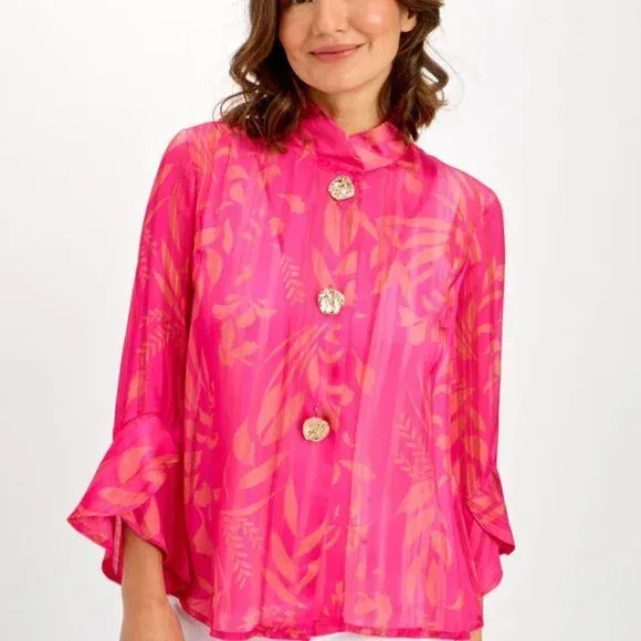 Frank Lyman Woven Pink Silk Jacket 241470