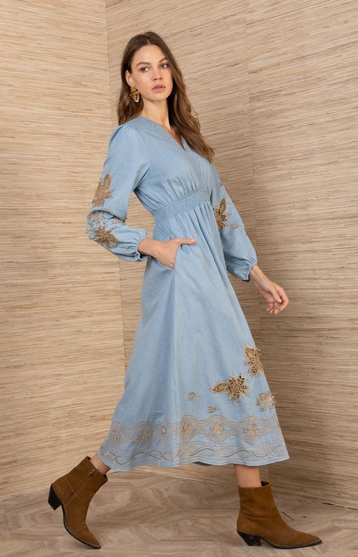 Hale Bob Paulina Embroidered Dress 55BT620A