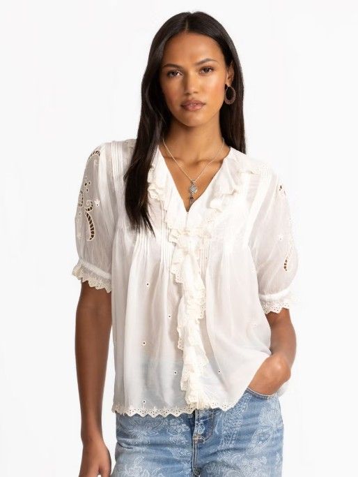 Johnny Was Annette Ruffle Blouse C17325-5