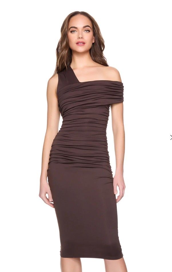 Susan Monaco Java One Arm Off Shoulder Dress