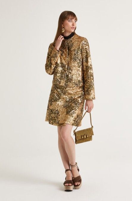 Maliparmi Gold Sequin Skirt