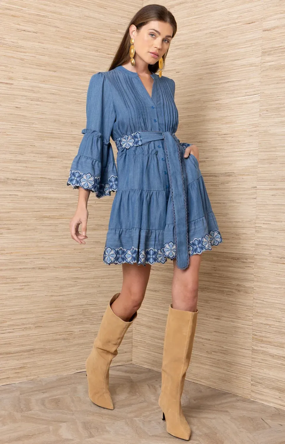 Hale Bob Orion chambray Short dress Hale Bob Orion chambray Short dress
