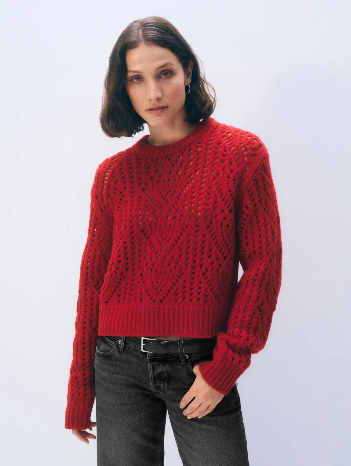 White and Warren Cashmere Blend Crewneck Sweater