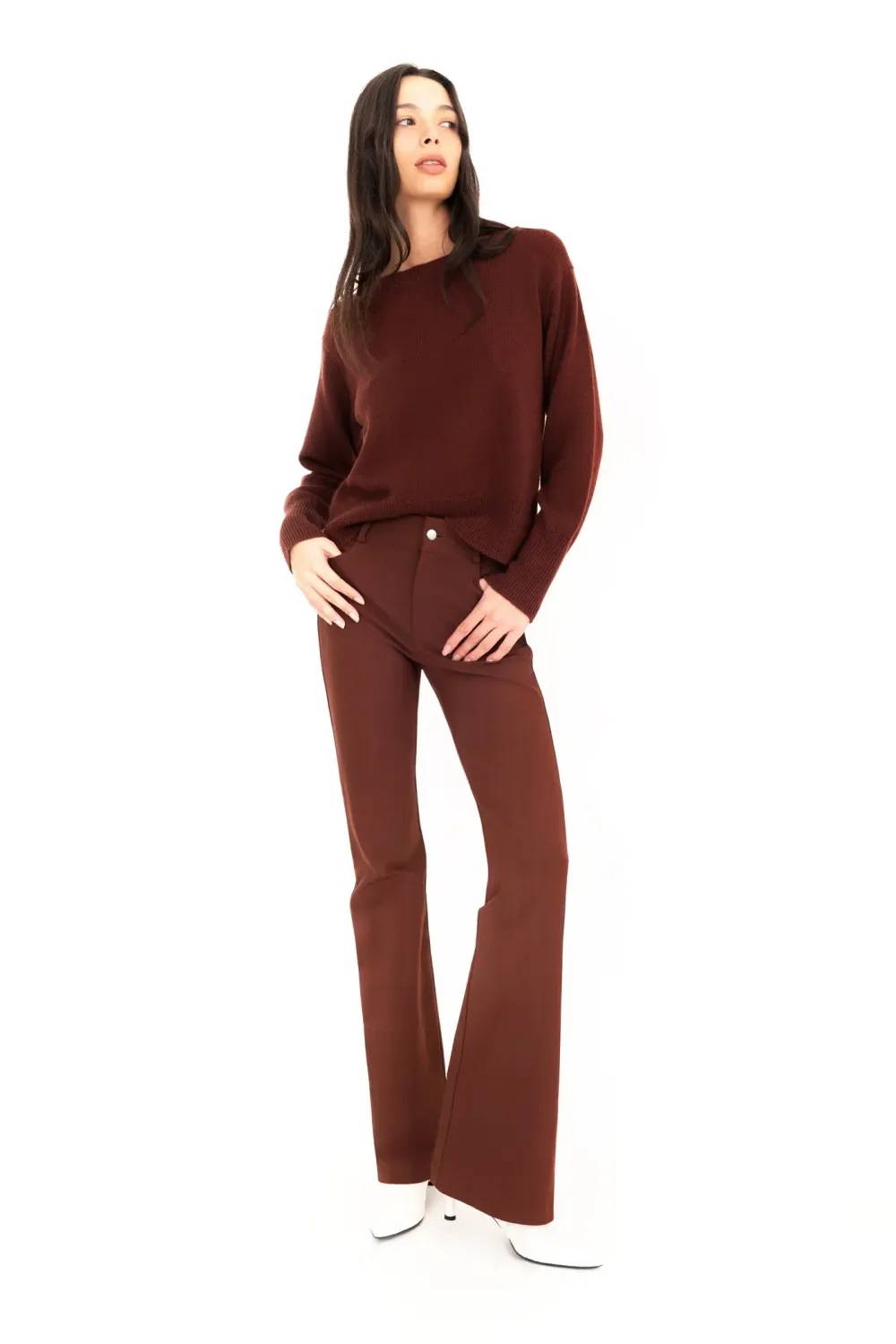 Elaine Kim tech stretch flare denim Timothy pant