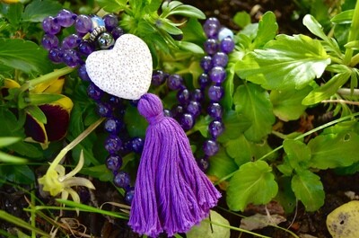 Manifestation ~ White Heart Amethyst Mala