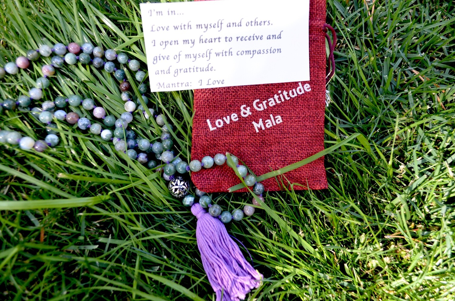 Love &amp; Gratitude ~ Indian Agate Dragonfly Mala