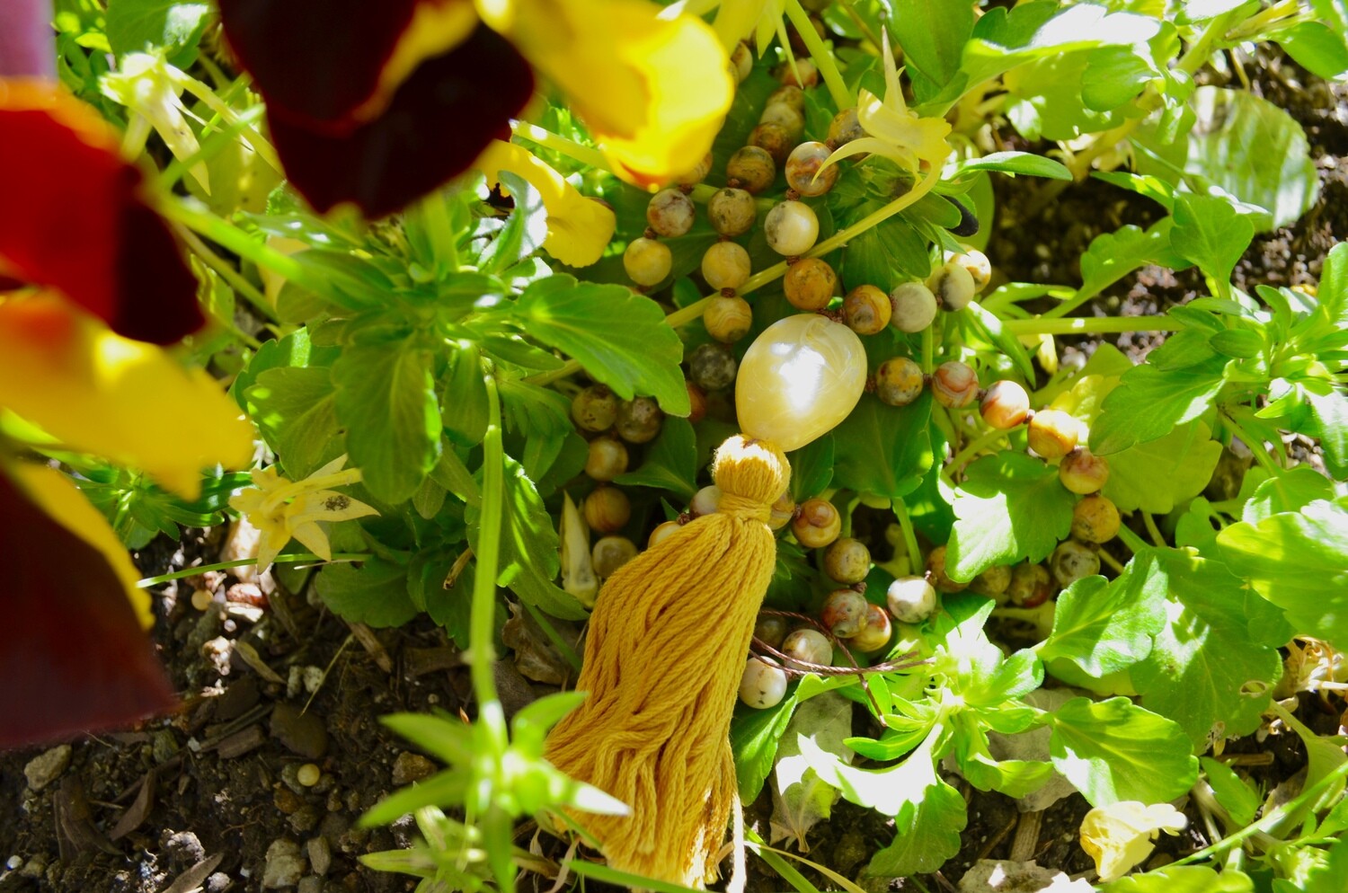 Grounding ~ Brown Agate Large Tan Mala