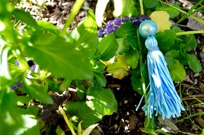 Manifestation ~ Blue Threaded Amethyst Mala