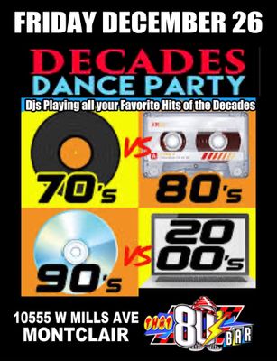 December 26th - 70s / 80s / 90s/ Y2K Dance Party