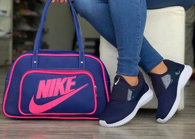 nike sneakers and matching bag