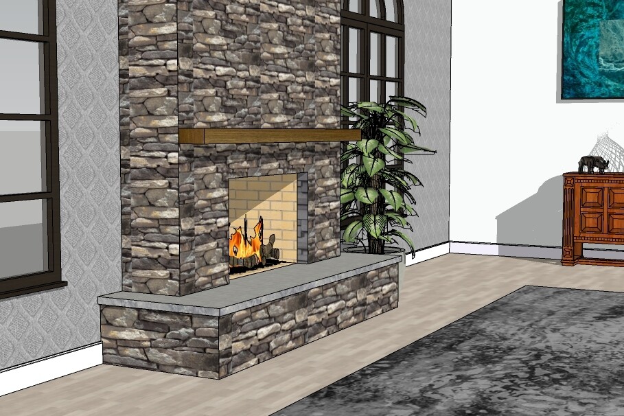 Cedar Beam Mantel, Stain: 50 Provincial - 50 Natural, Height: 4", Depth: 8"