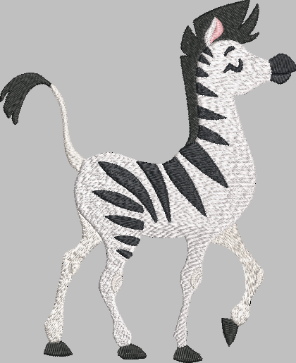 Expressive Zebra Embroidery Design