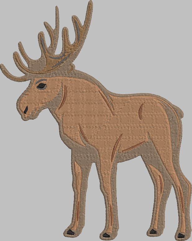 Moose Embroidery Design