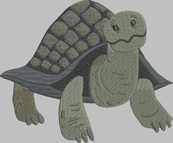 Expressive Turtle  Embroidery Design